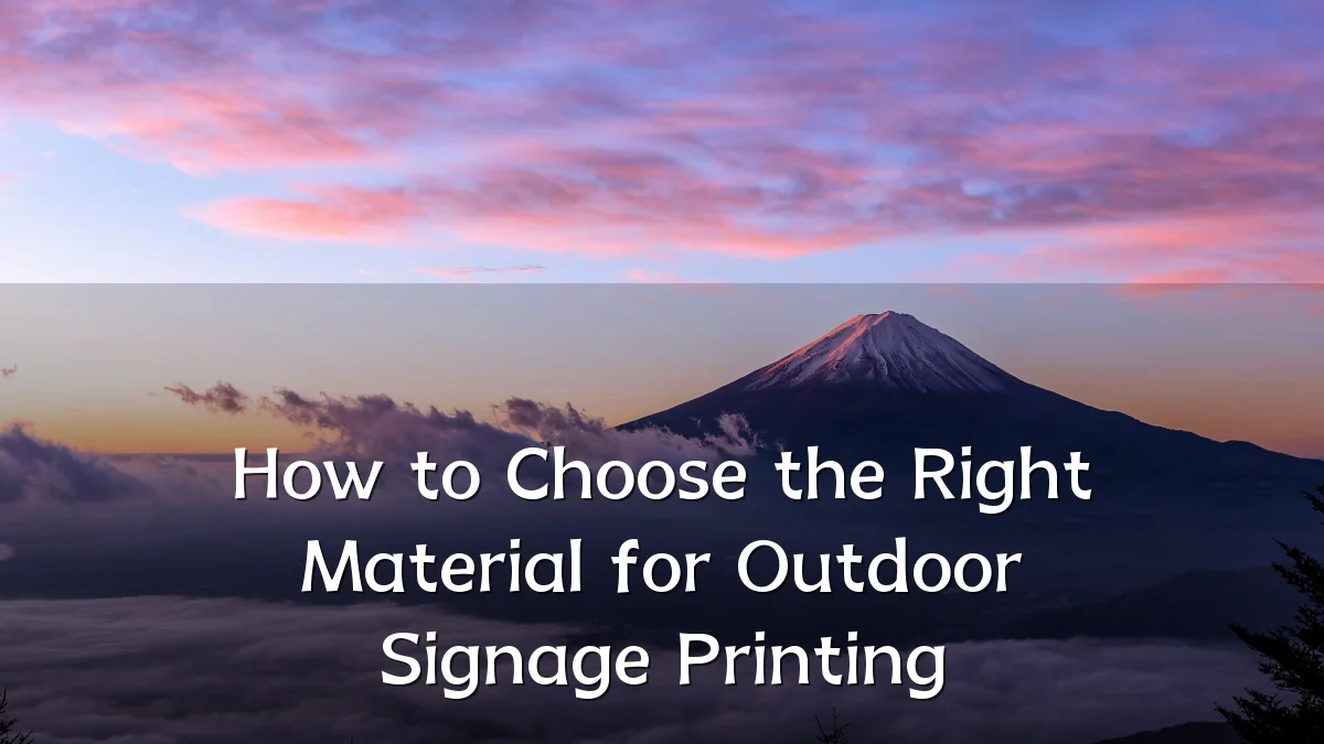 How to Choose the Right Material for Outdoor Signage Printing